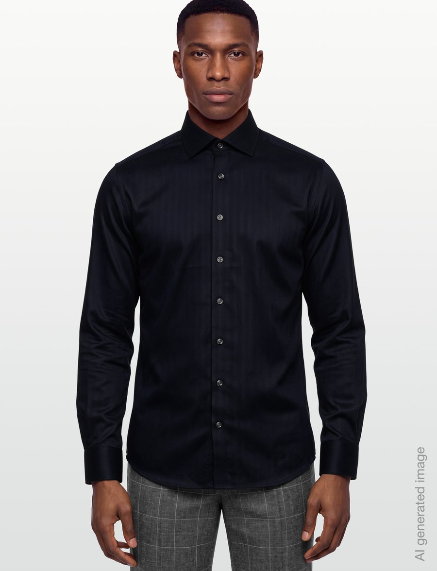 Bruun & Stengade - BS Barrett Modern Fit Shirt - formal shirts - thunder - 3