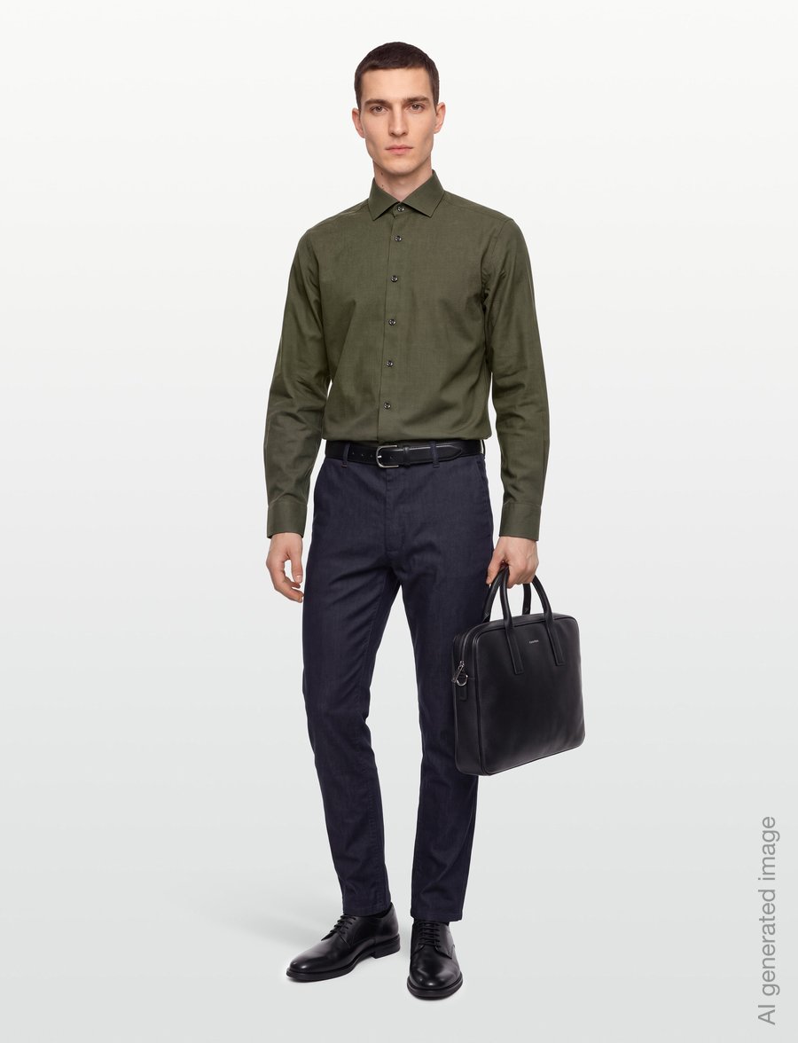 Bruun & Stengade - BS Andersen Modern Fit Shirt - ametlikud särgid - green - 0