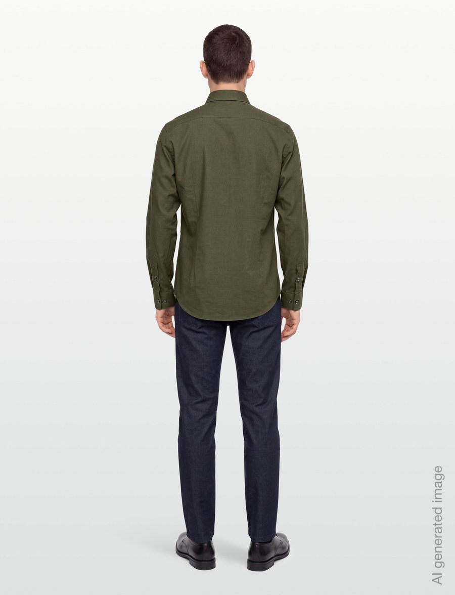 Bruun & Stengade - BS Andersen Modern Fit Shirt - ametlikud särgid - green - 4