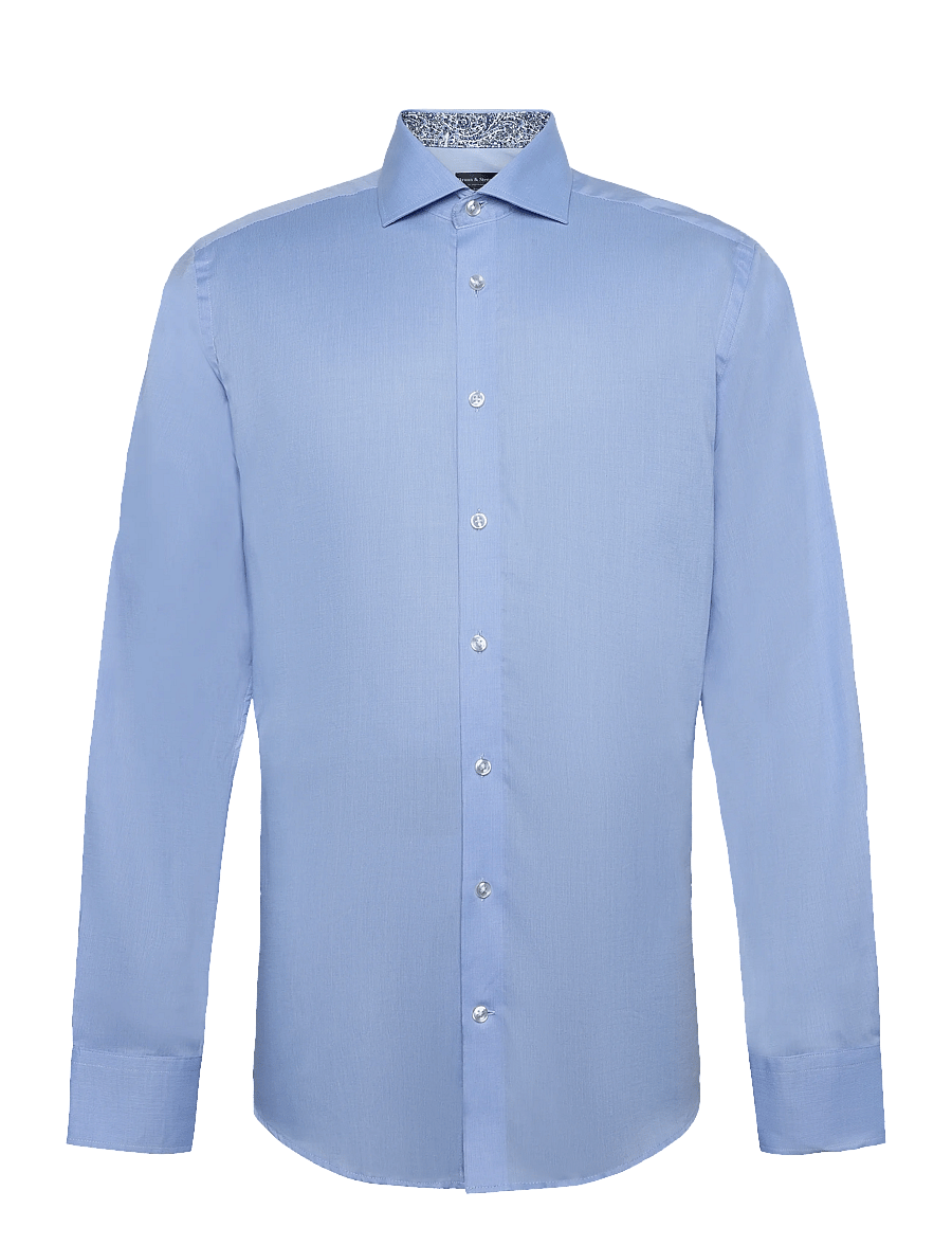Bruun & Stengade - BS Aekosson Modern Fit Shirt - kostymskjortor - light blue - 0