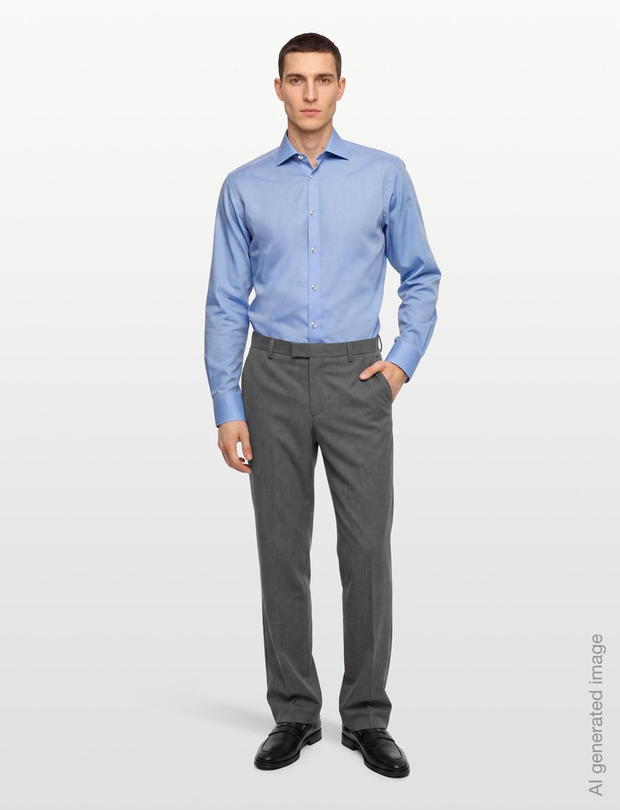 Bruun & Stengade - BS Aekosson Modern Fit Shirt - kostymskjortor - light blue - 0