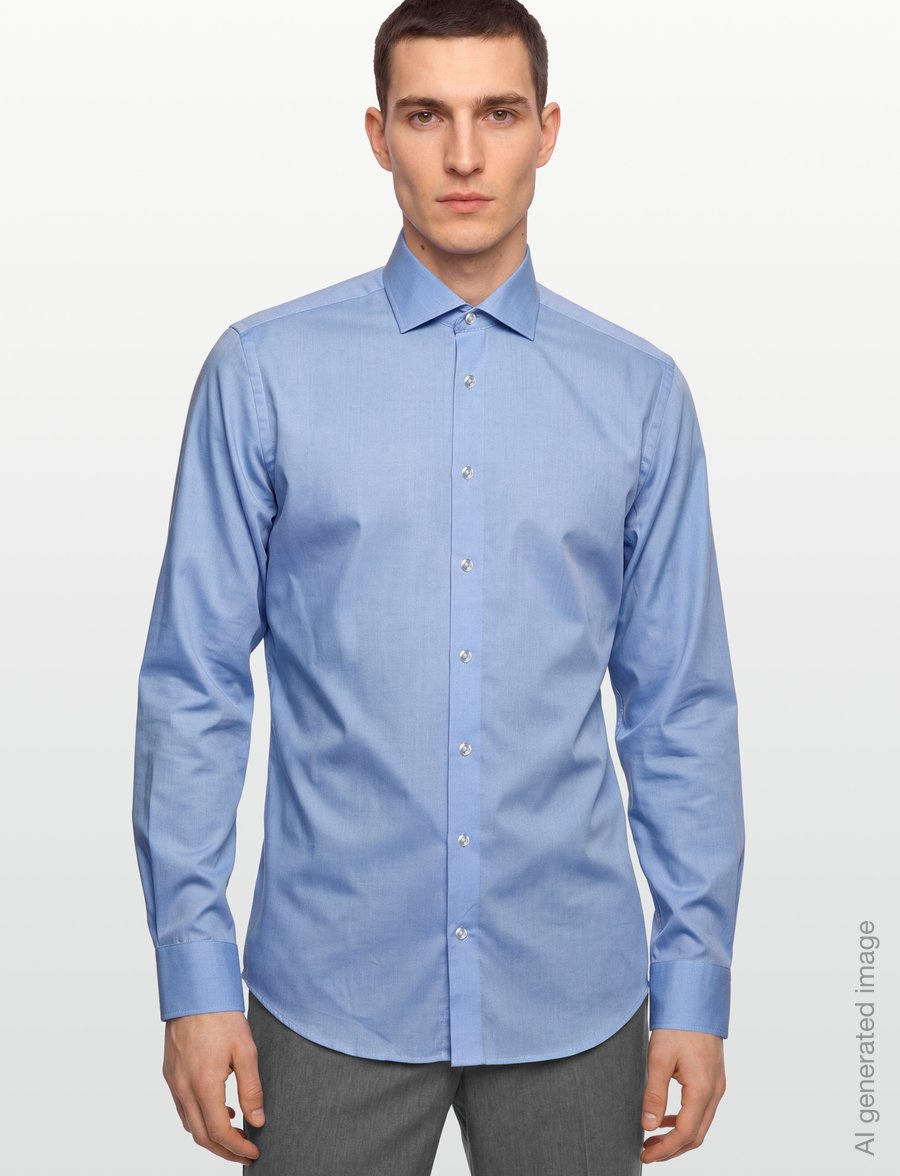 Bruun & Stengade - BS Aekosson Modern Fit Shirt - kostymskjortor - light blue - 3