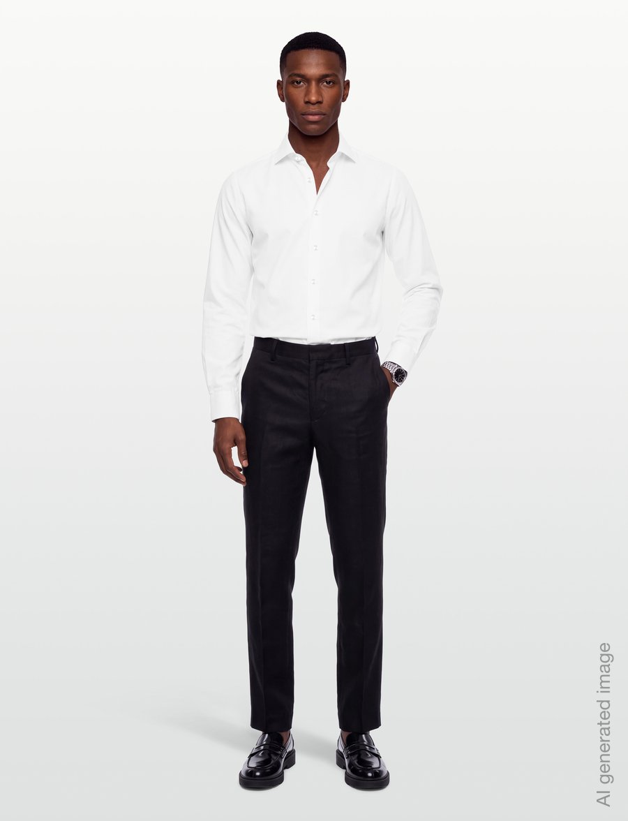 Bruun & Stengade - BS Flanagen Modern Fit Shirt - ametlikud särgid - white - 0