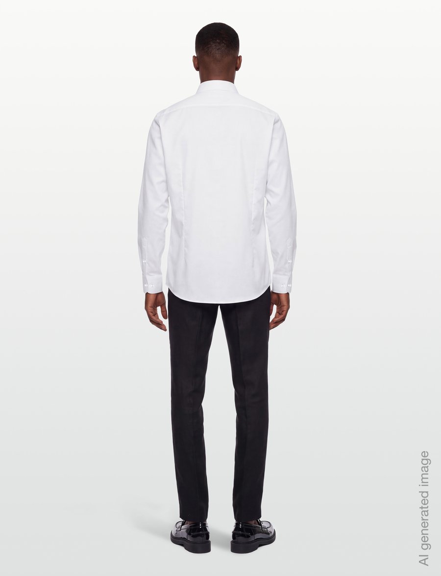 Bruun & Stengade - BS Flanagen Modern Fit Shirt - ametlikud särgid - white - 4