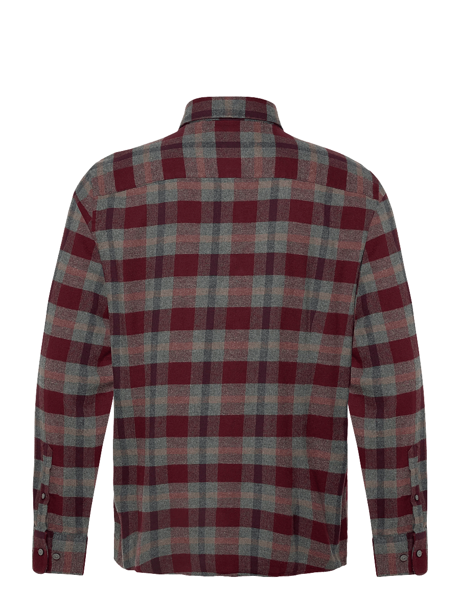 Bruun & Stengade - BS Letsie Casual Modern Fit Shirt - flannel shirts - wine - 1