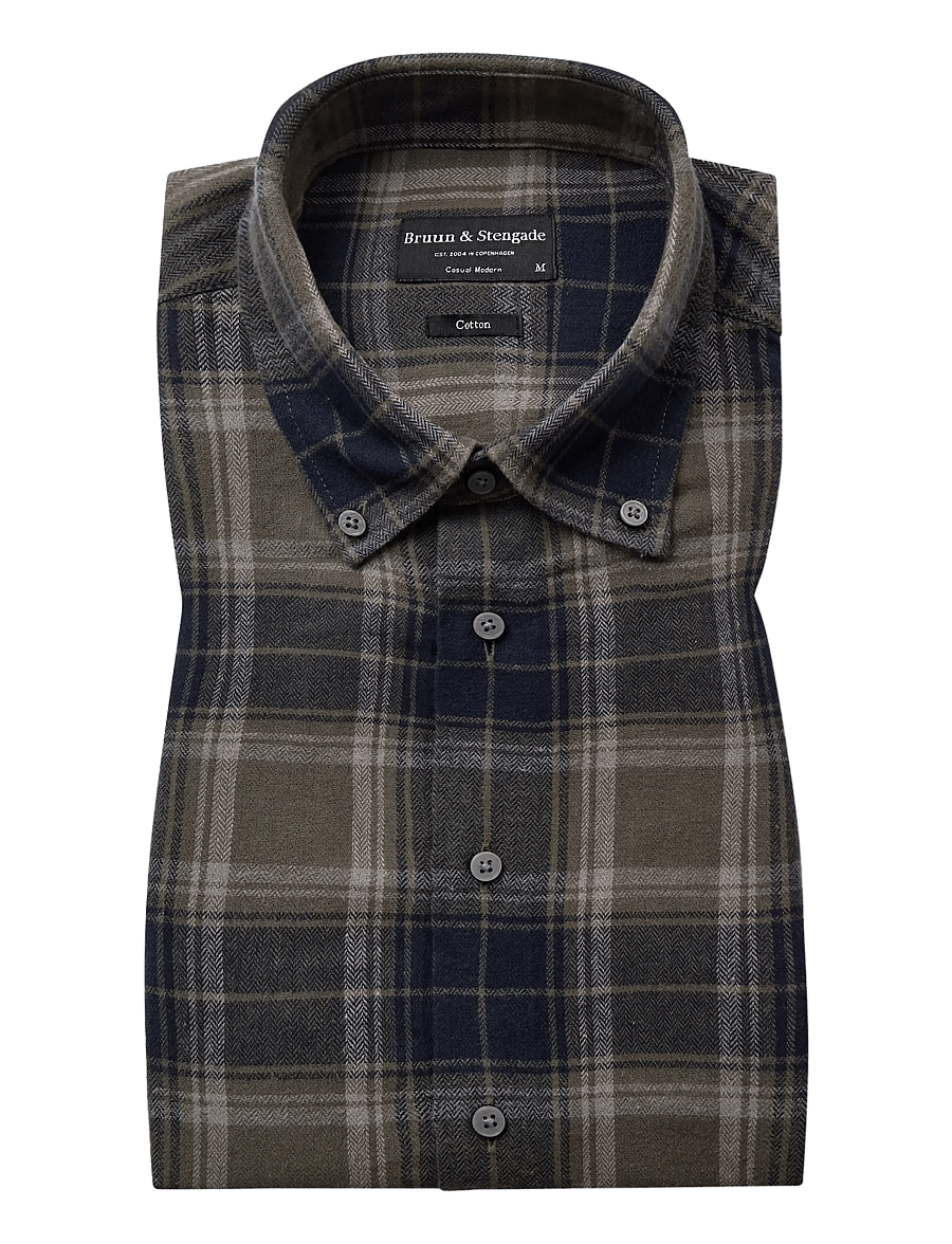 Bruun & Stengade - BS Bolkiah Casual Modern Fit Shirt - ruudulised särgid - green - 0