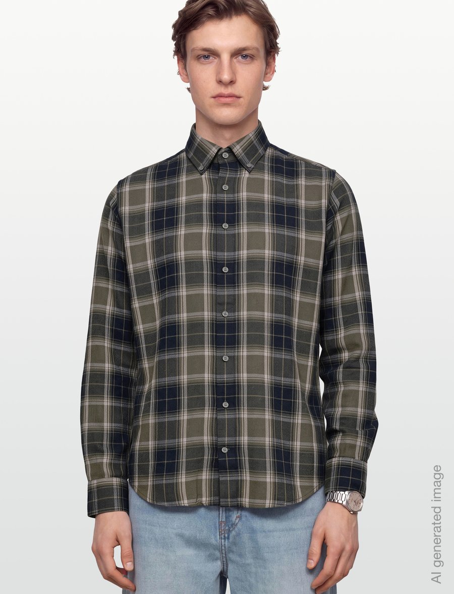 Bruun & Stengade - BS Bolkiah Casual Modern Fit Shirt - rutiga skjortor - green - 3
