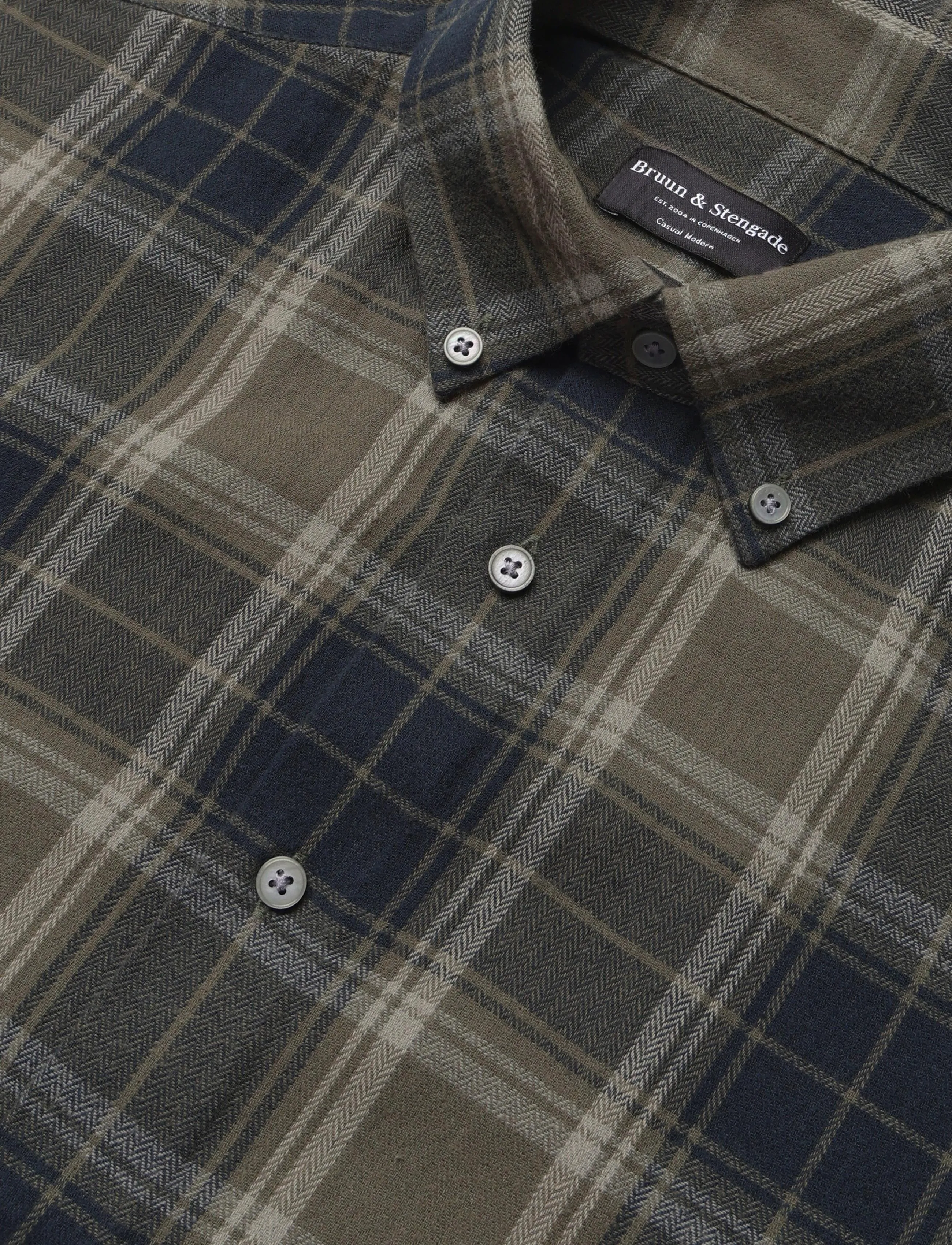 Bruun & Stengade - BS Bolkiah Casual Modern Fit Shirt - rutiga skjortor - green - 5
