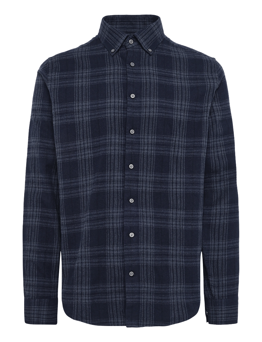 Bruun & Stengade - BS Sihamoni Casual Modern Fit Shirt - flanellskjortor - blue - 0