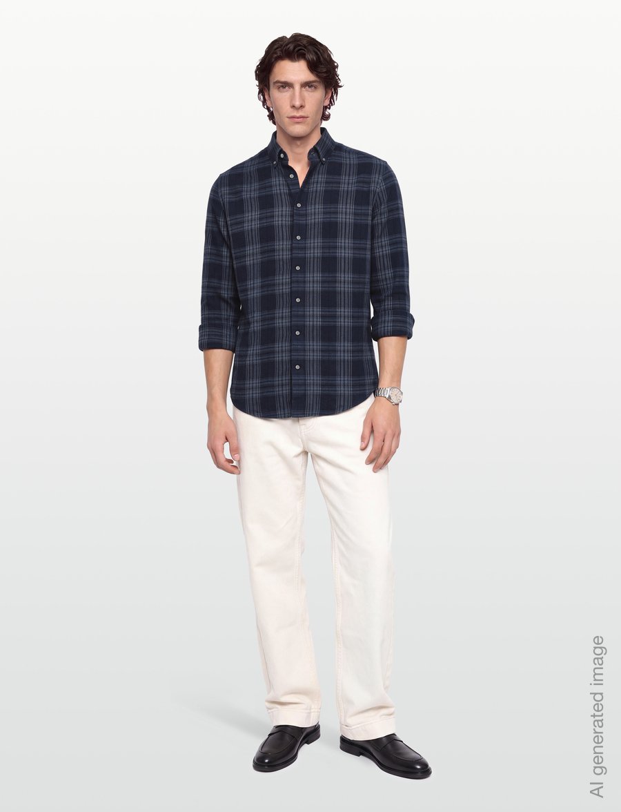 Bruun & Stengade - BS Sihamoni Casual Modern Fit Shirt - flannel-skjorter - blue - 0