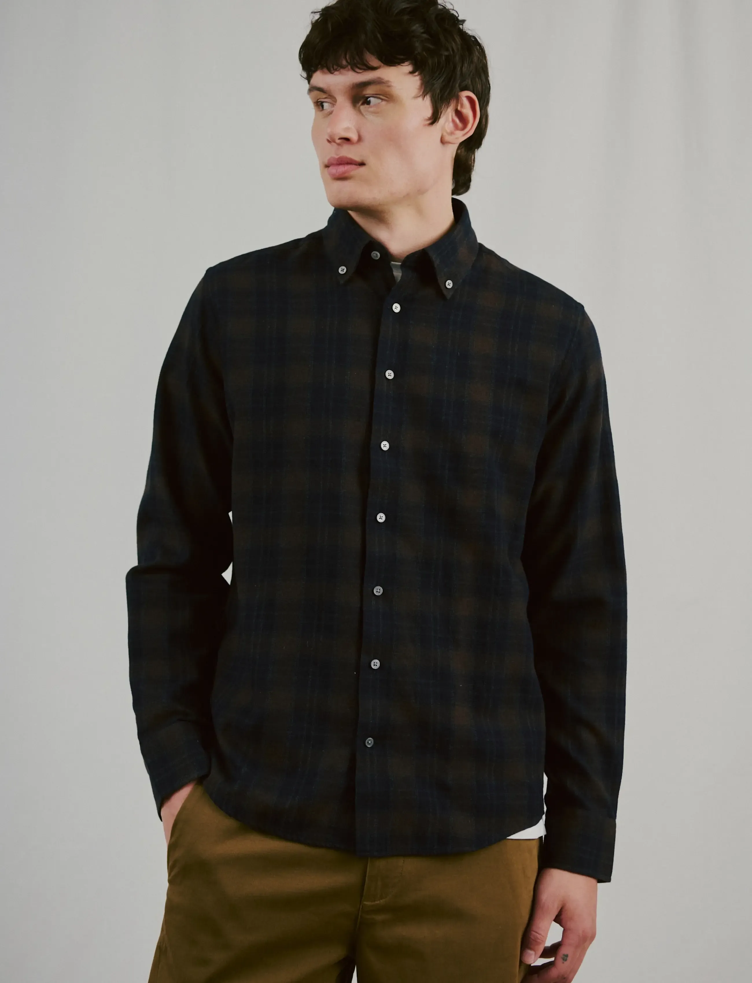 Bruun & Stengade - BS Norodom Casual Modern Fit Shirt - flanellskjortor - brown - 3