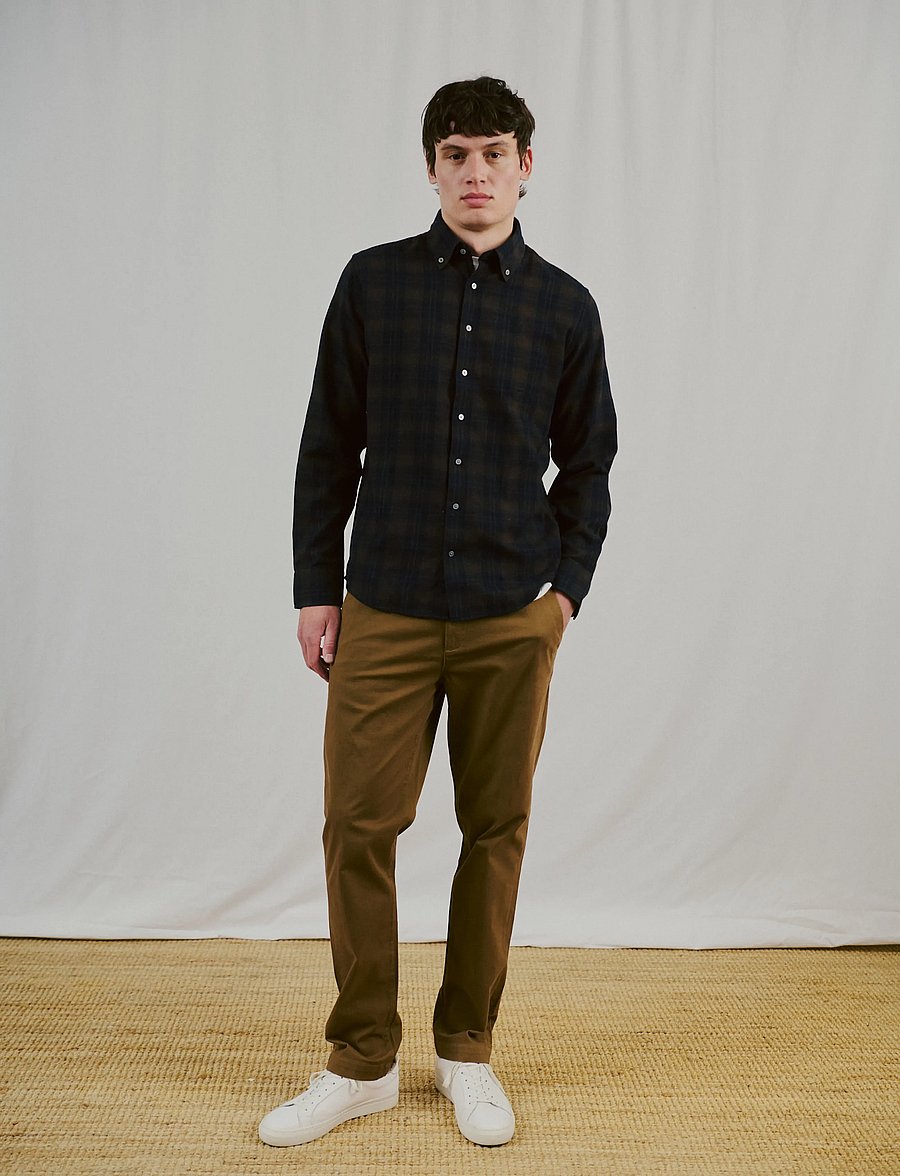 Bruun & Stengade - BS Norodom Casual Modern Fit Shirt - flanellsärgid - brown - 4