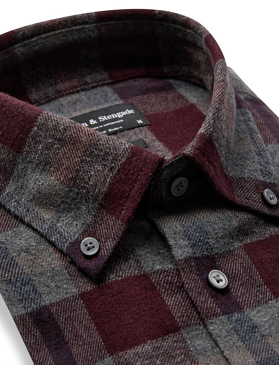 Bruun & Stengade - BS Norodom Casual Modern Fit Shirt - flanellsärgid - brown - 5