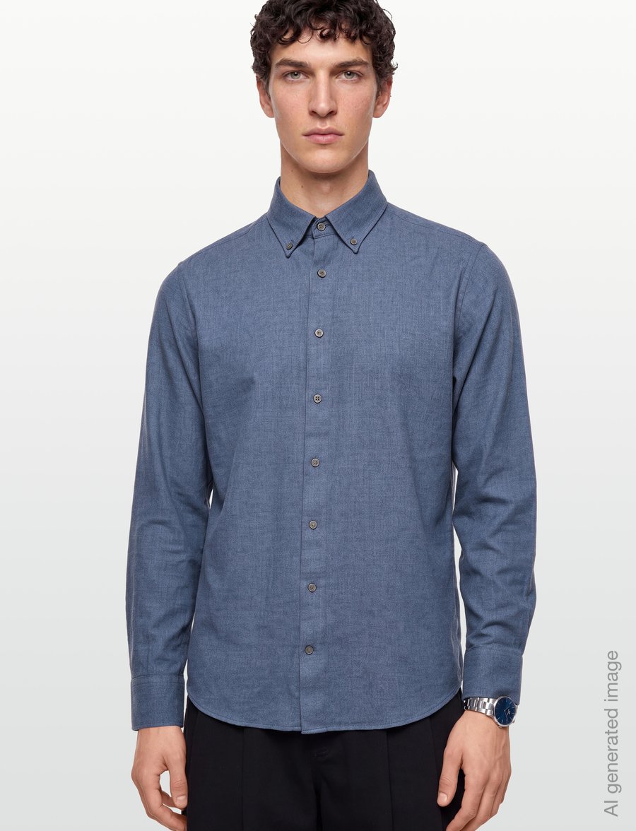 Bruun & Stengade - BS Akihito Casual Modern Fit Shirt - flanellskjortor - blue - 3