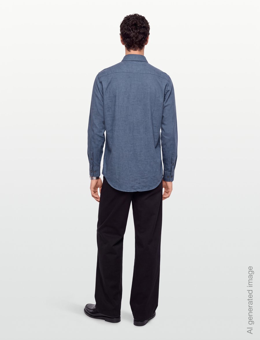 Bruun & Stengade - BS Akihito Casual Modern Fit Shirt - flanellskjortor - blue - 4