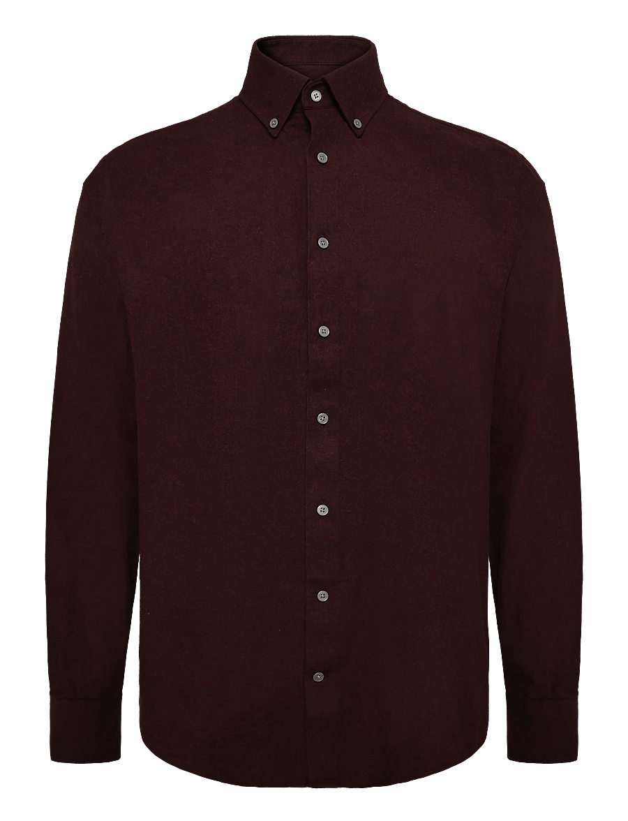 Bruun & Stengade - BS Akihito Casual Modern Fit Shirt - flanellsärgid - bordeaux - 0