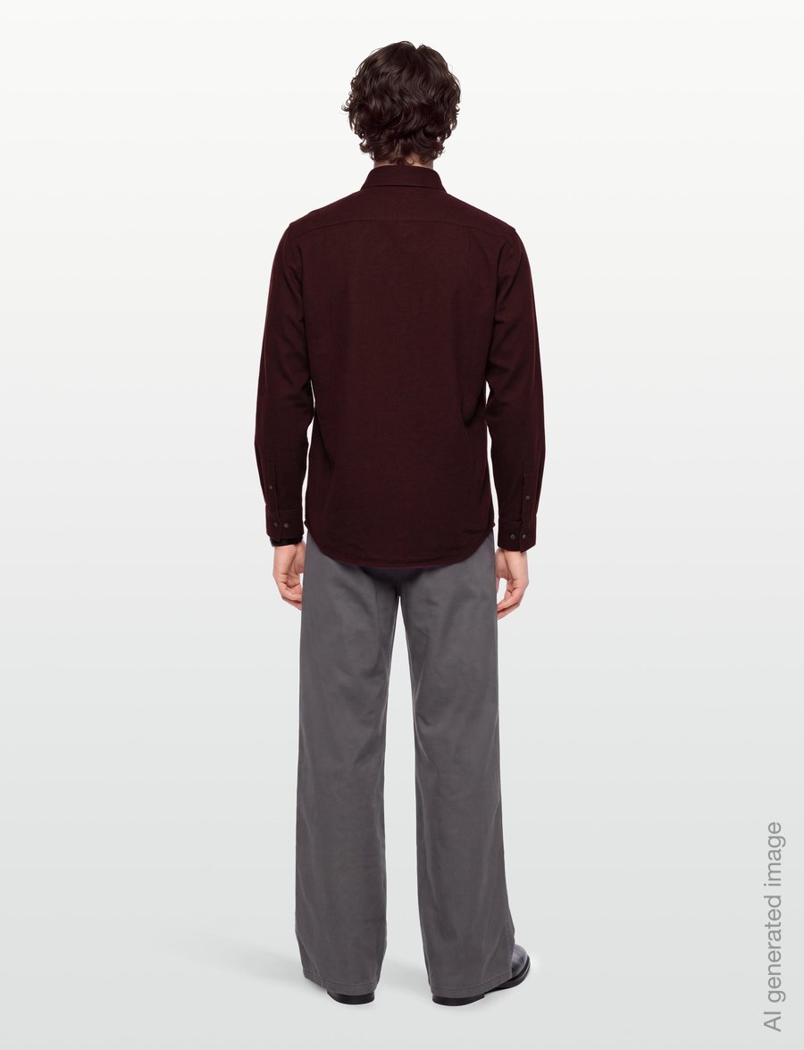 Bruun & Stengade - BS Akihito Casual Modern Fit Shirt - flannel shirts - bordeaux - 4