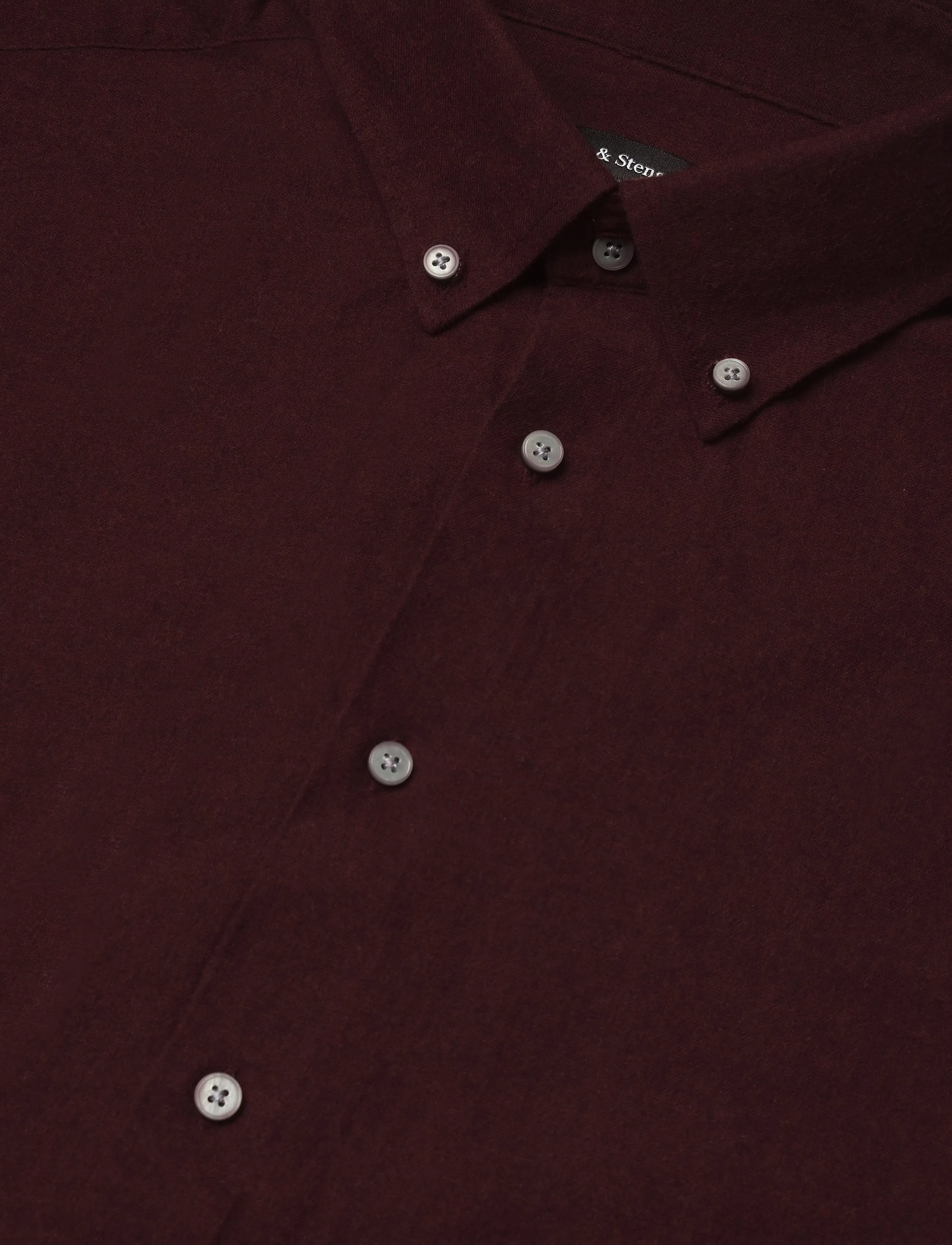 Bruun & Stengade - BS Akihito Casual Modern Fit Shirt - flanellsärgid - bordeaux - 2