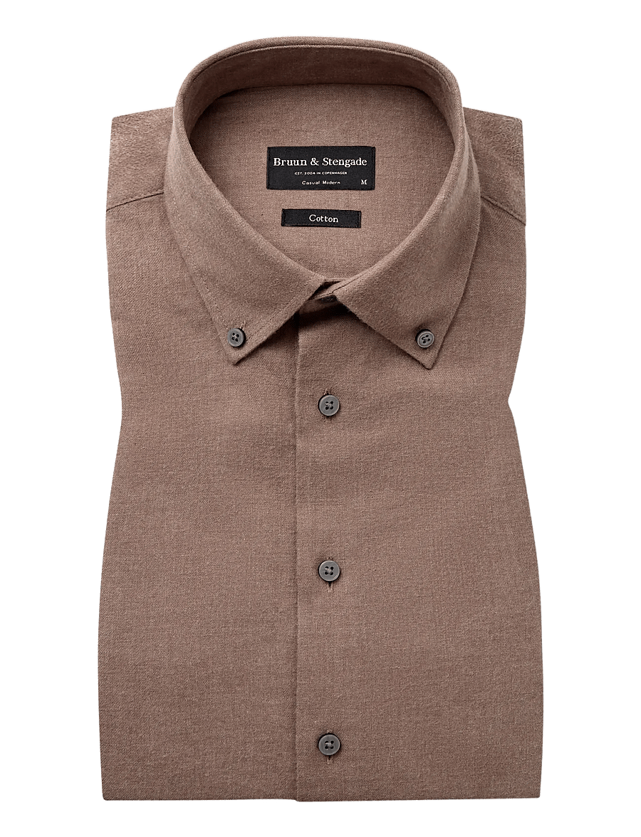 Bruun & Stengade - BS Akihito Casual Modern Fit Shirt - flanell-hemden - brown - 0