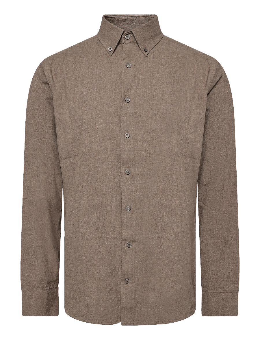 Bruun & Stengade - BS Akihito Casual Modern Fit Shirt - flanell-hemden - brown - 1