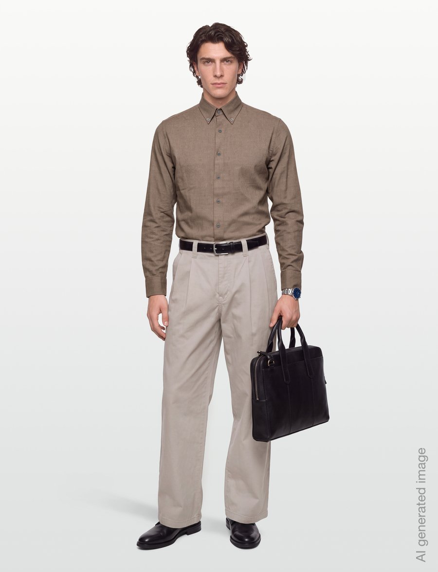 Bruun & Stengade - BS Akihito Casual Modern Fit Shirt - flanell-hemden - brown - 0