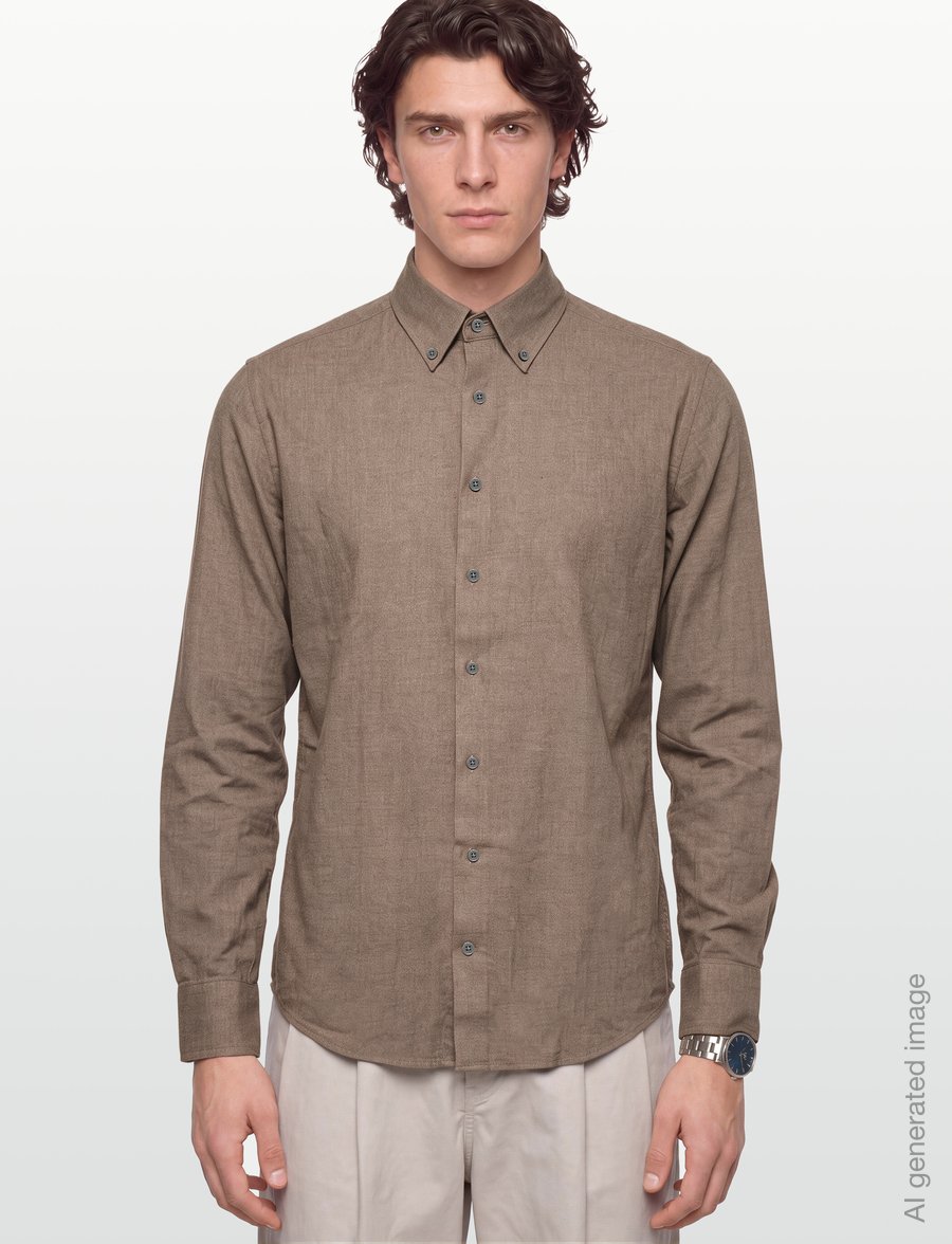Bruun & Stengade - BS Akihito Casual Modern Fit Shirt - flanell-hemden - brown - 3