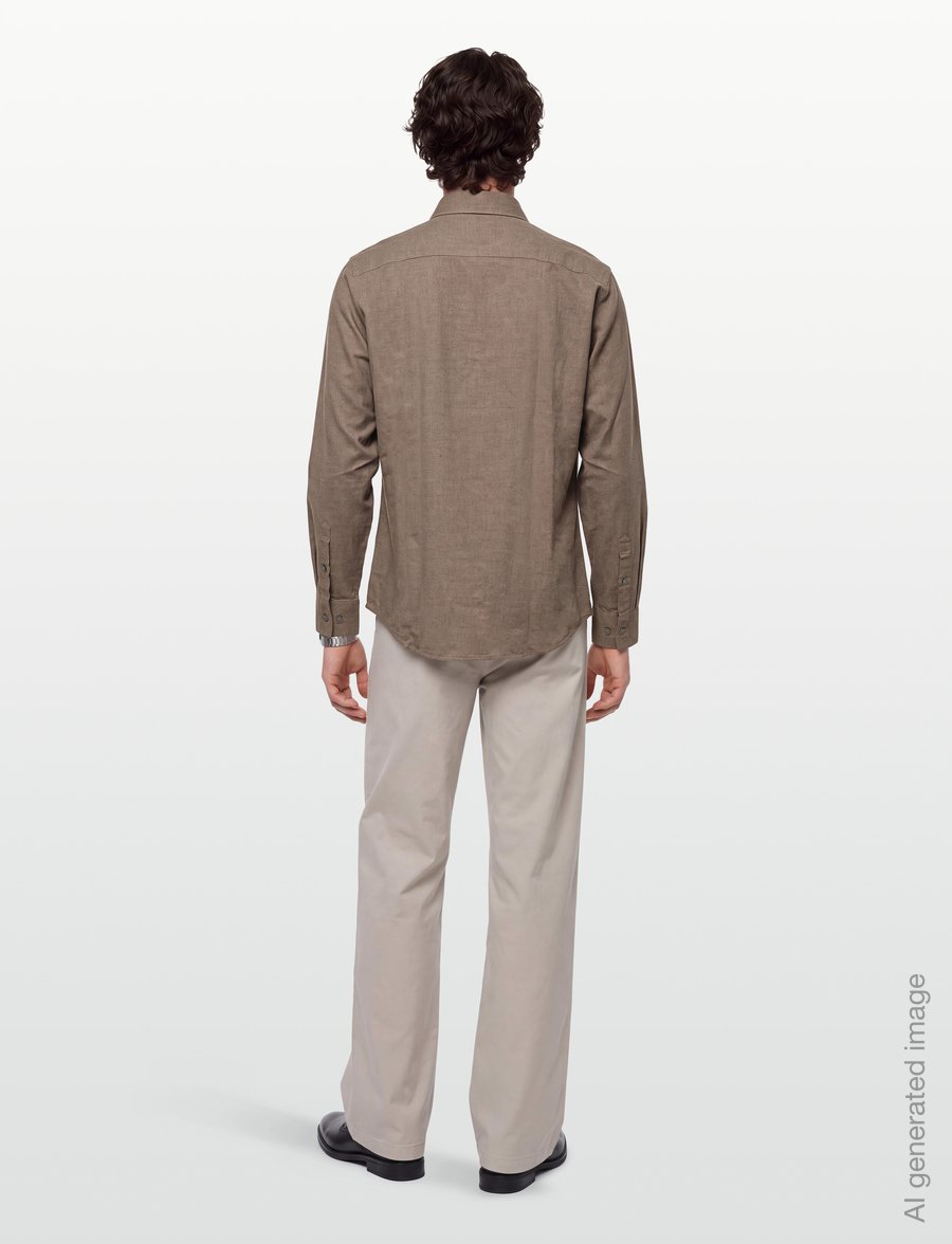 Bruun & Stengade - BS Akihito Casual Modern Fit Shirt - flanell-hemden - brown - 4