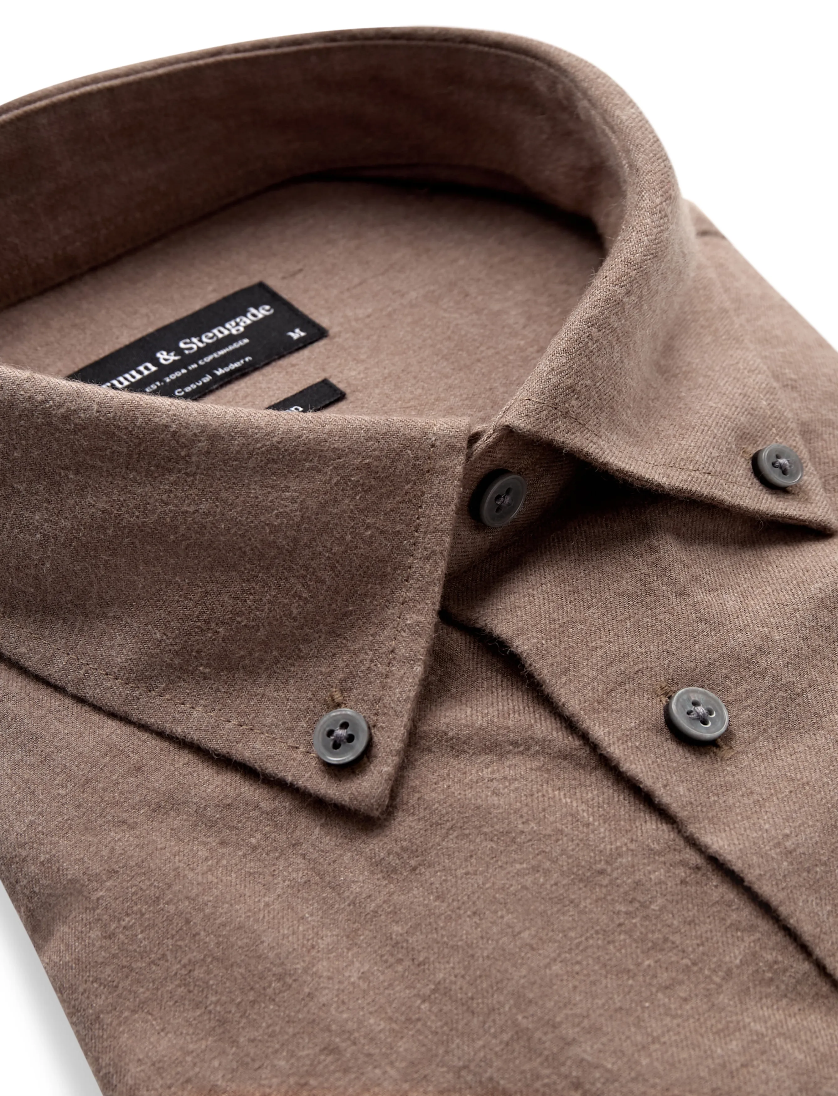 Bruun & Stengade - BS Akihito Casual Modern Fit Shirt - flanell-hemden - brown - 1