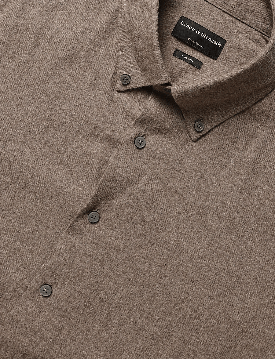 Bruun & Stengade - BS Akihito Casual Modern Fit Shirt - flanell-hemden - brown - 5