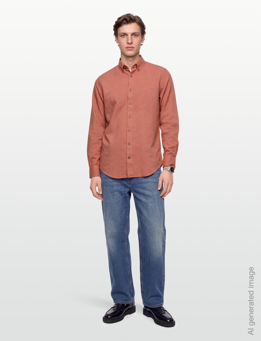 Bruun & Stengade - BS Akihito Casual Modern Fit Shirt - flanell-hemden - dusty red - 0