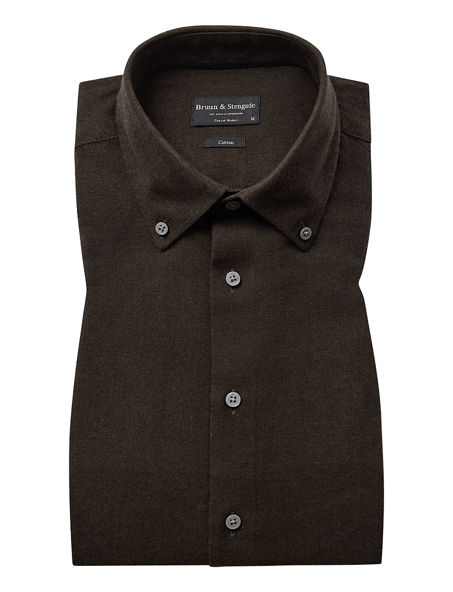 Bruun & Stengade - BS Akihito Casual Modern Fit Shirt - flanellskjortor - green - 1