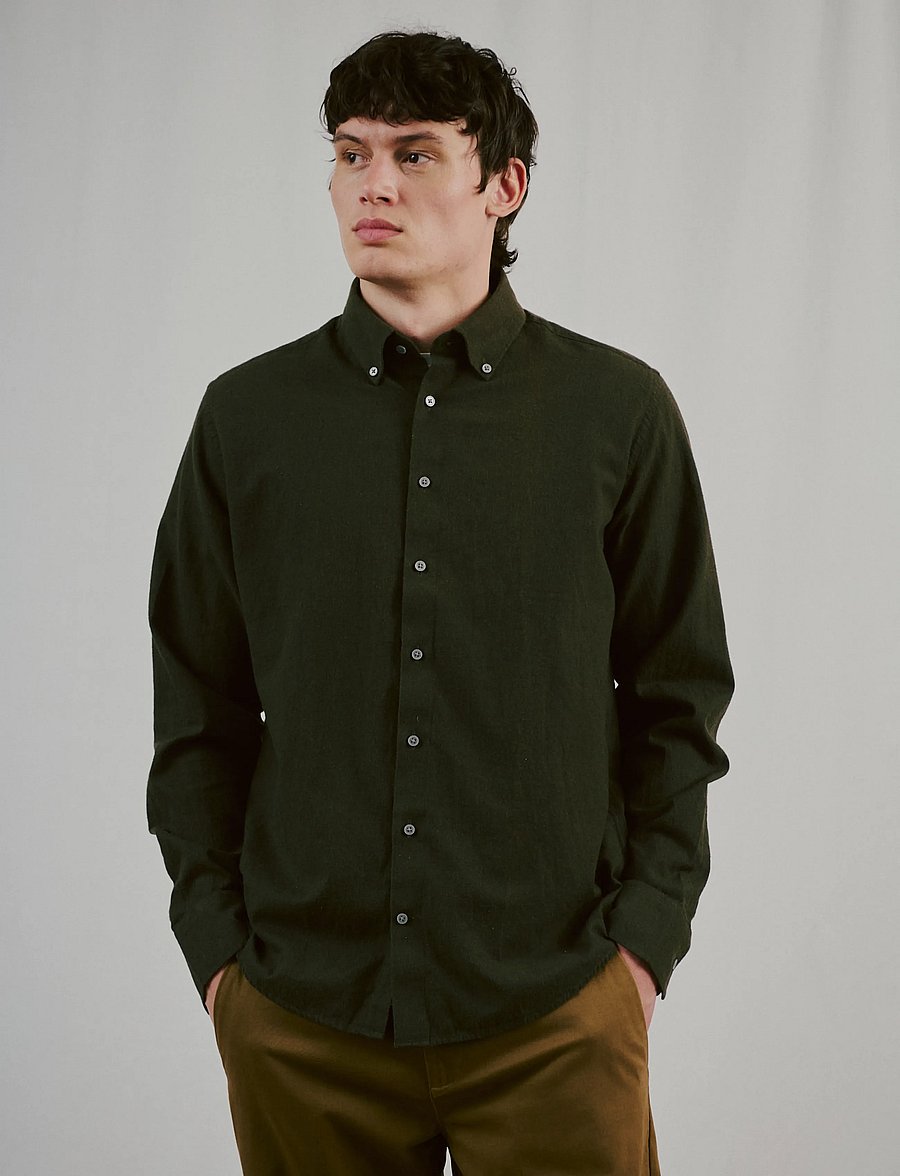 Bruun & Stengade - BS Akihito Casual Modern Fit Shirt - flanellskjortor - green - 0
