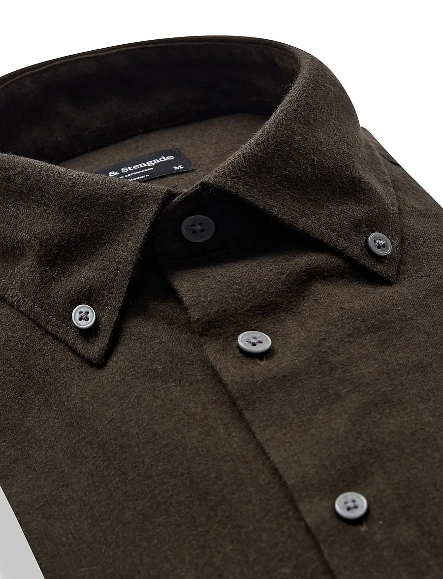 Bruun & Stengade - BS Akihito Casual Modern Fit Shirt - flanellskjortor - green - 4