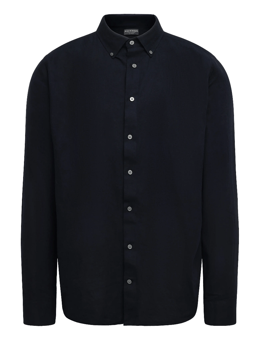 Bruun & Stengade - BS Akihito Casual Modern Fit Shirt - flannel-skjorter - navy - 1