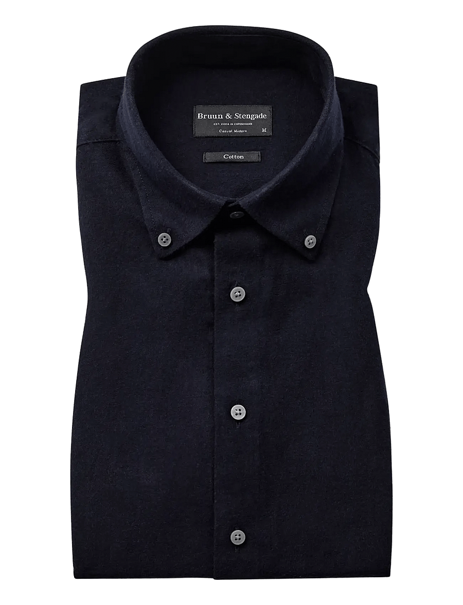 Bruun & Stengade - BS Akihito Casual Modern Fit Shirt - flanell-hemden - navy - 1