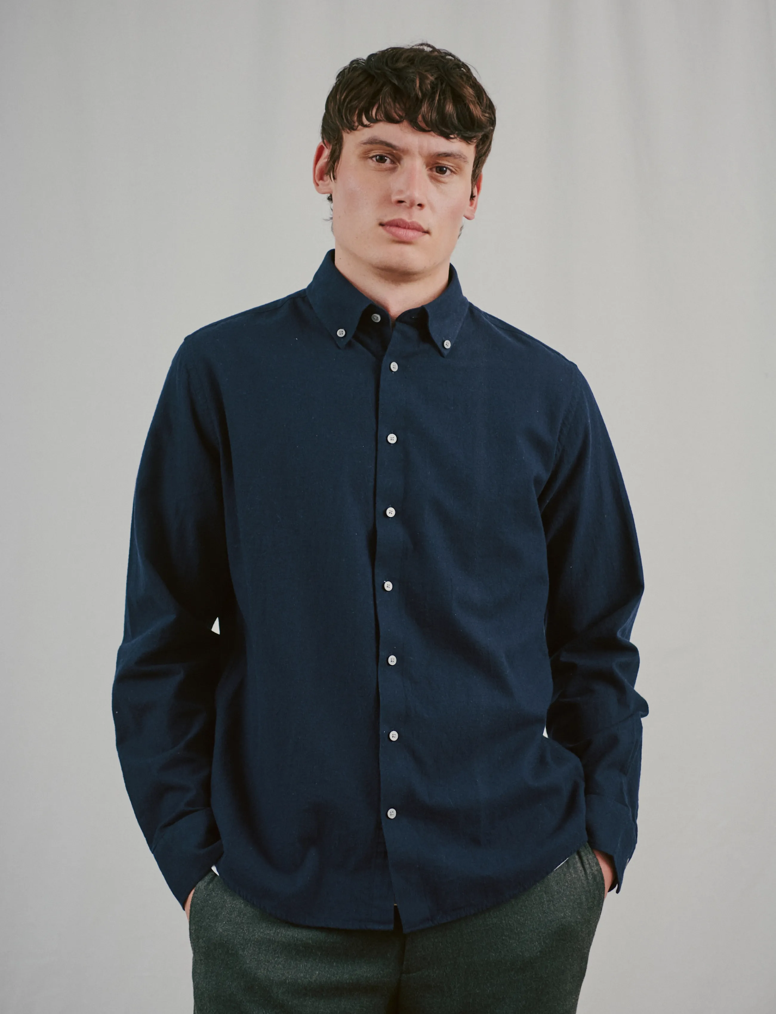 Bruun & Stengade - BS Akihito Casual Modern Fit Shirt - flanell-hemden - navy - 3