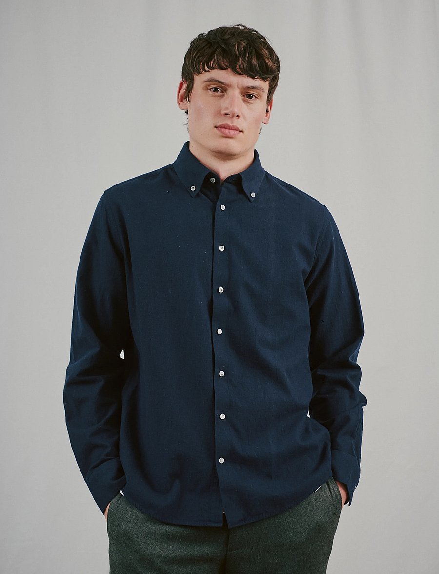 Bruun & Stengade - BS Akihito Casual Modern Fit Shirt - flanell-hemden - navy - 3
