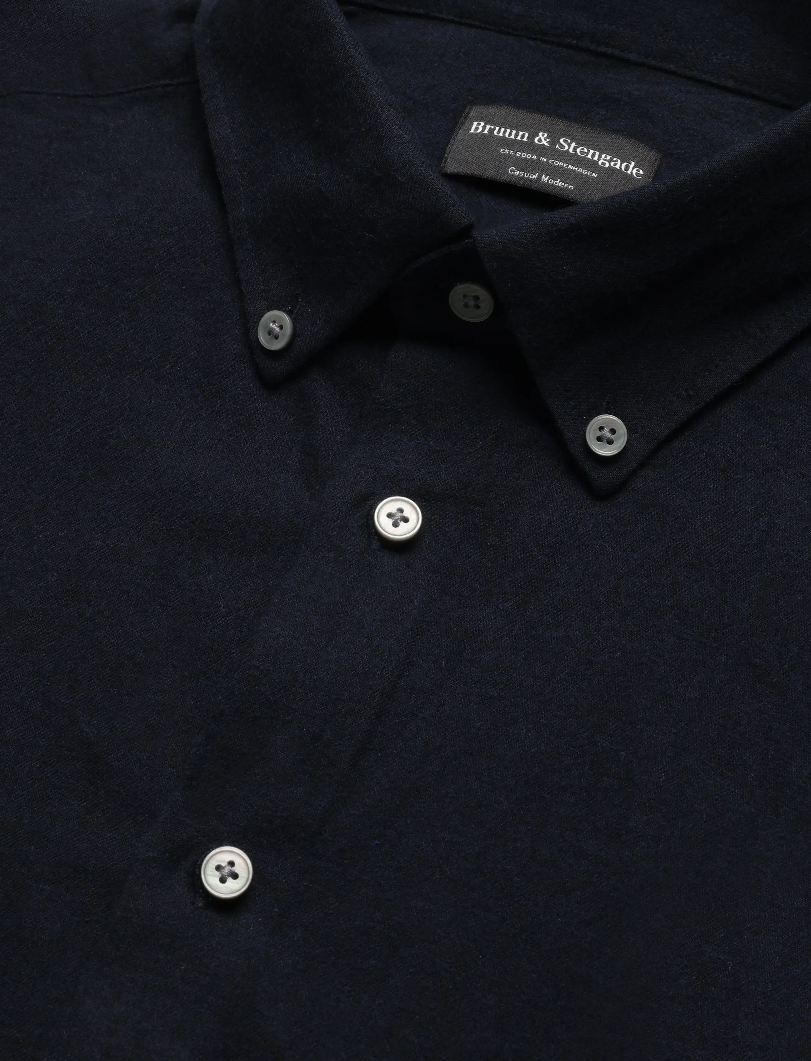 Bruun & Stengade - BS Akihito Casual Modern Fit Shirt - flannel-skjorter - navy - 5