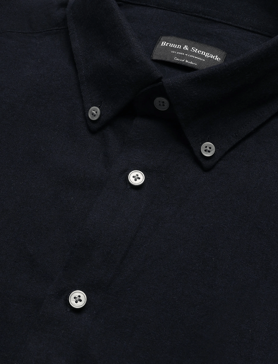 Bruun & Stengade - BS Akihito Casual Modern Fit Shirt - flannel-skjorter - navy - 5