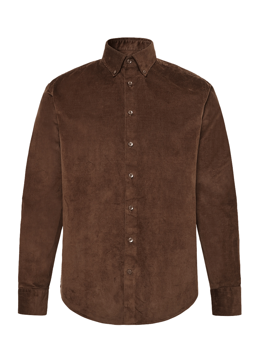 Bruun & Stengade - BS Osei Casual Modern Fit Shirt - velvetsärgid - brown - 1