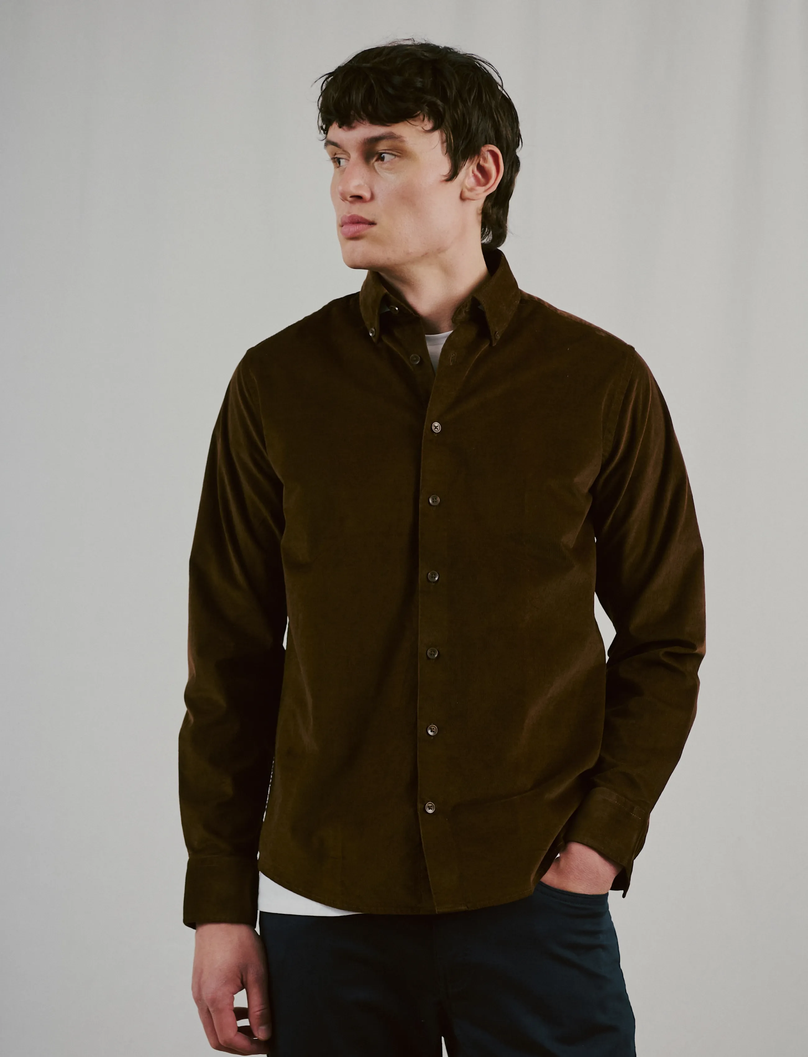 Bruun & Stengade - BS Osei Casual Modern Fit Shirt - cordhemden - brown - 2