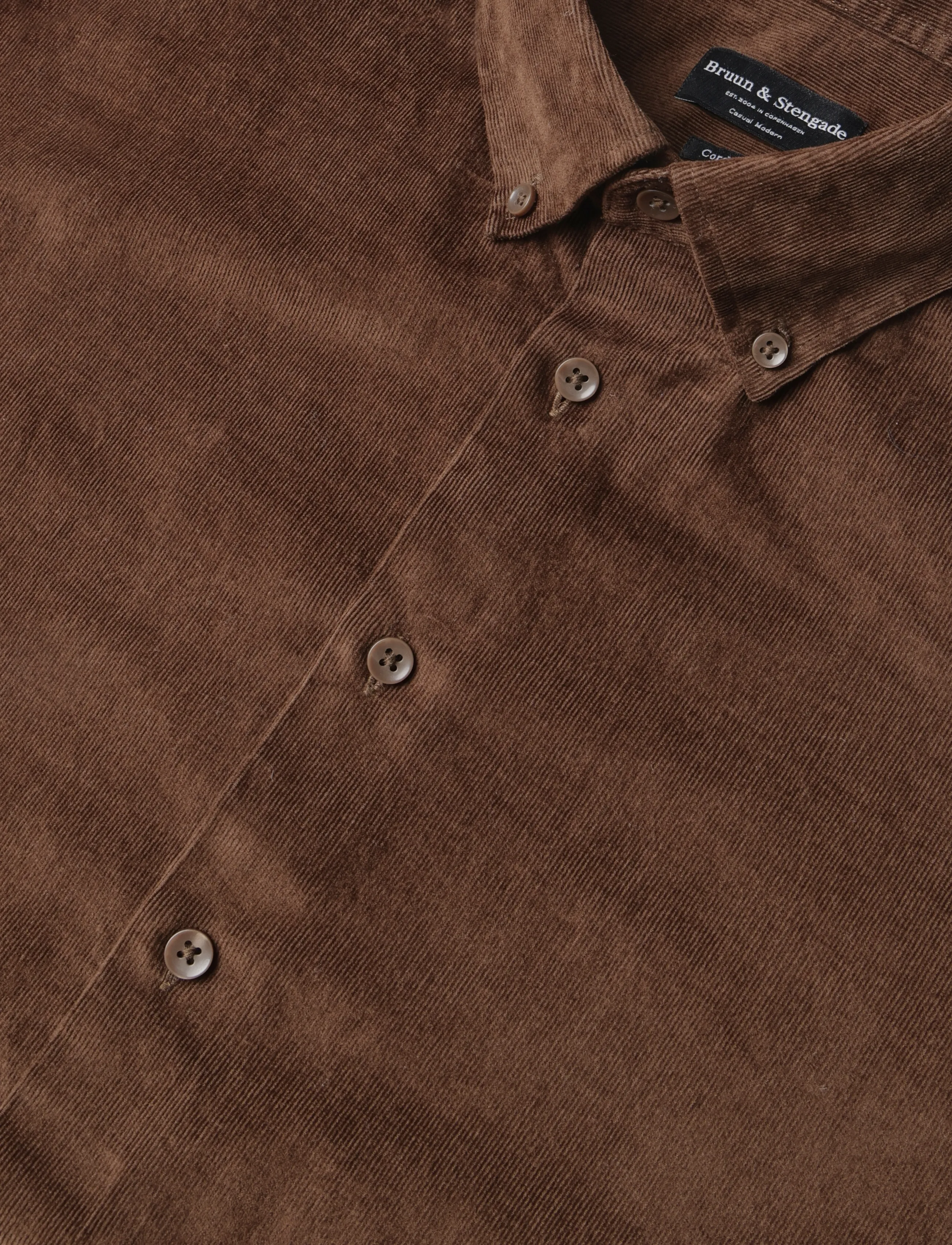 Bruun & Stengade - BS Osei Casual Modern Fit Shirt - velvetsärgid - brown - 5