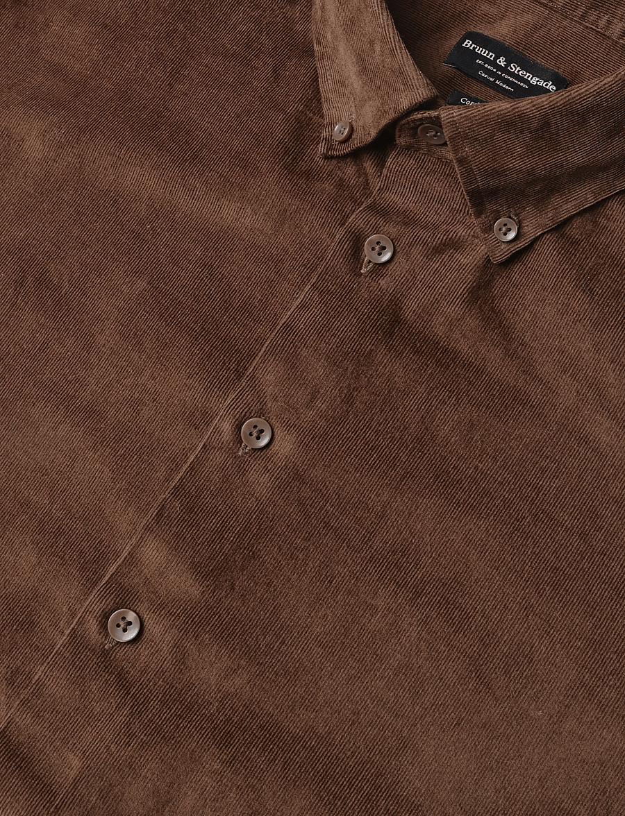 Bruun & Stengade - BS Osei Casual Modern Fit Shirt - velvetsärgid - brown - 5