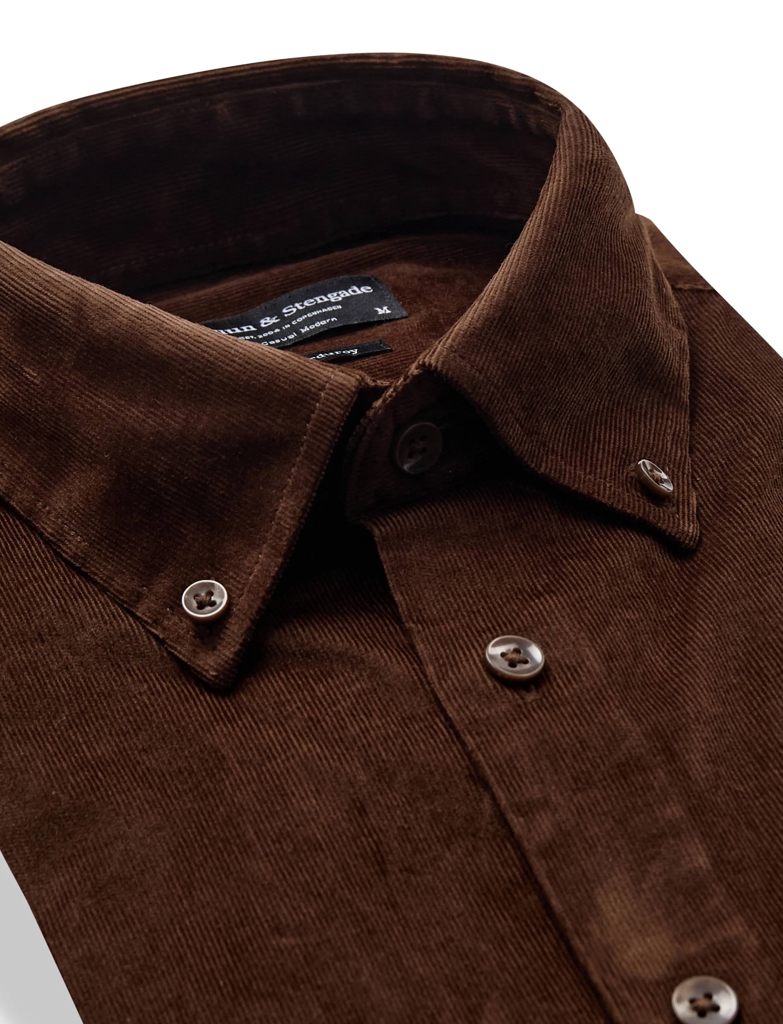 Bruun & Stengade - BS Osei Casual Modern Fit Shirt - cordhemden - brown - 4