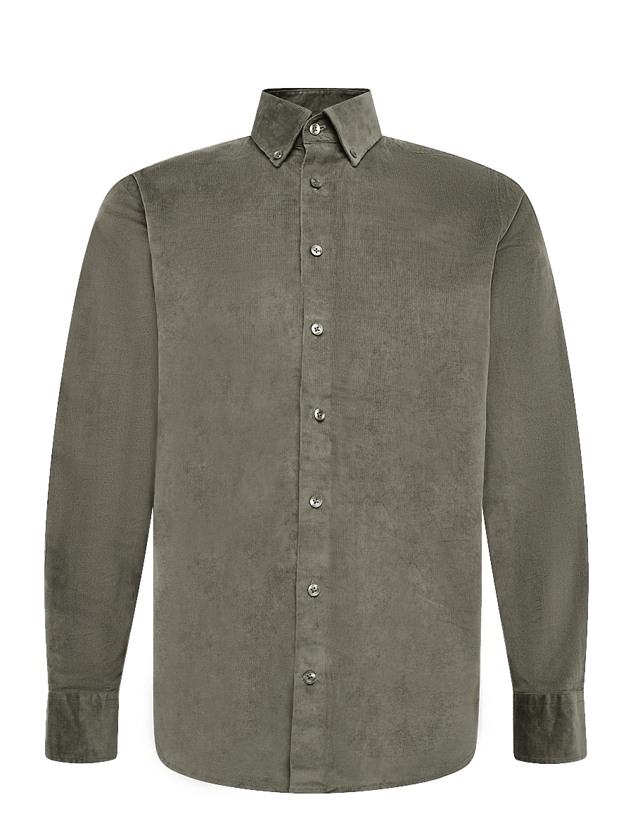 Bruun & Stengade - BS Osei Casual Modern Fit Shirt - cordhemden - green - 1