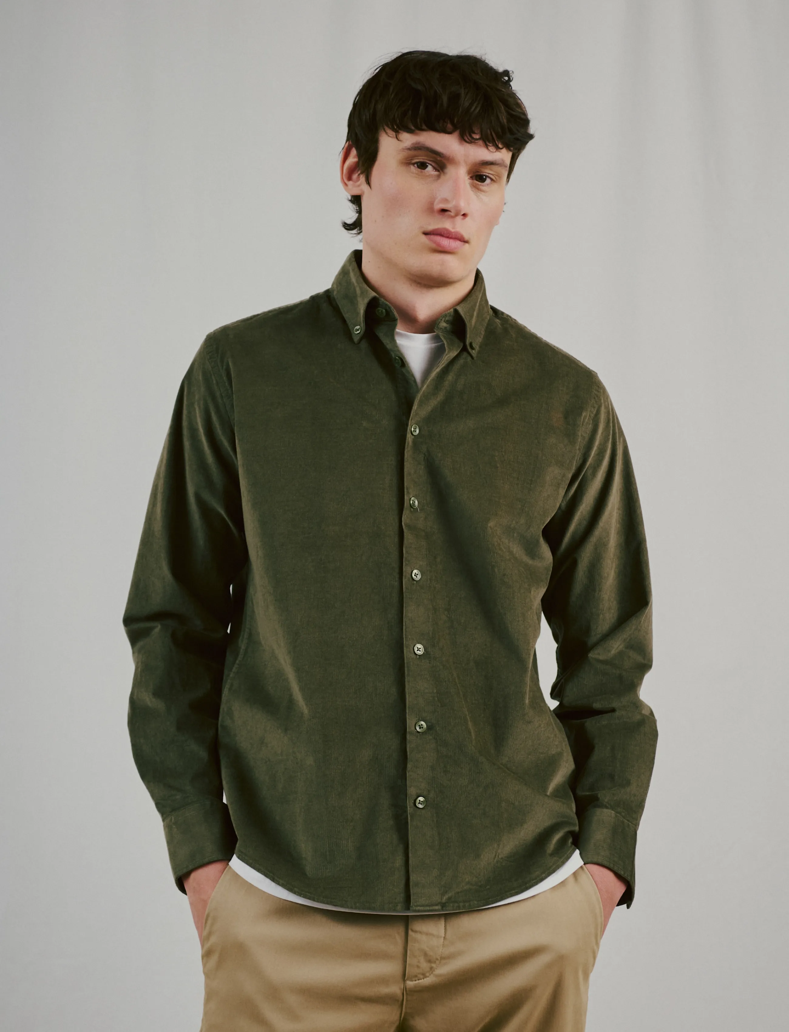 Bruun & Stengade BS Osei Casual Modern Fit Shirt - Freizeithemden - GREEN / khaki/green