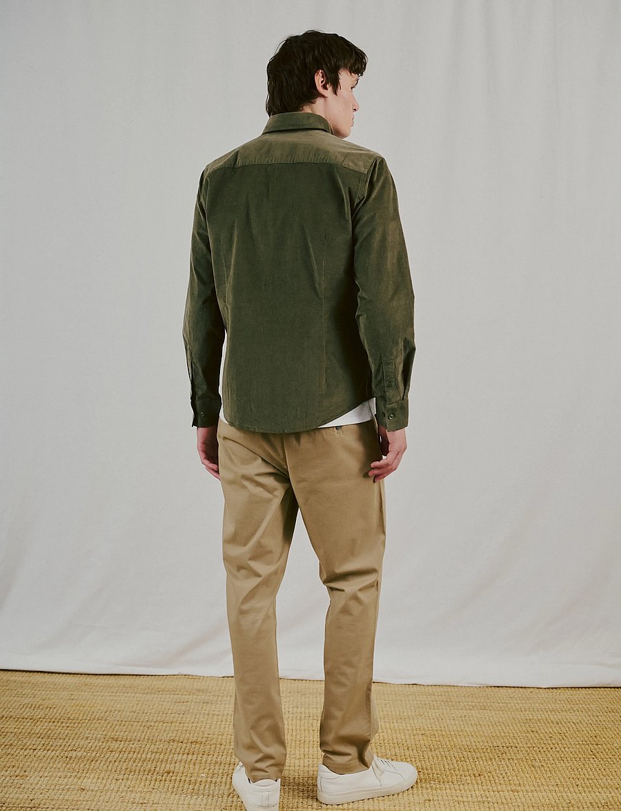 Bruun & Stengade - BS Osei Casual Modern Fit Shirt - cordhemden - green - 3