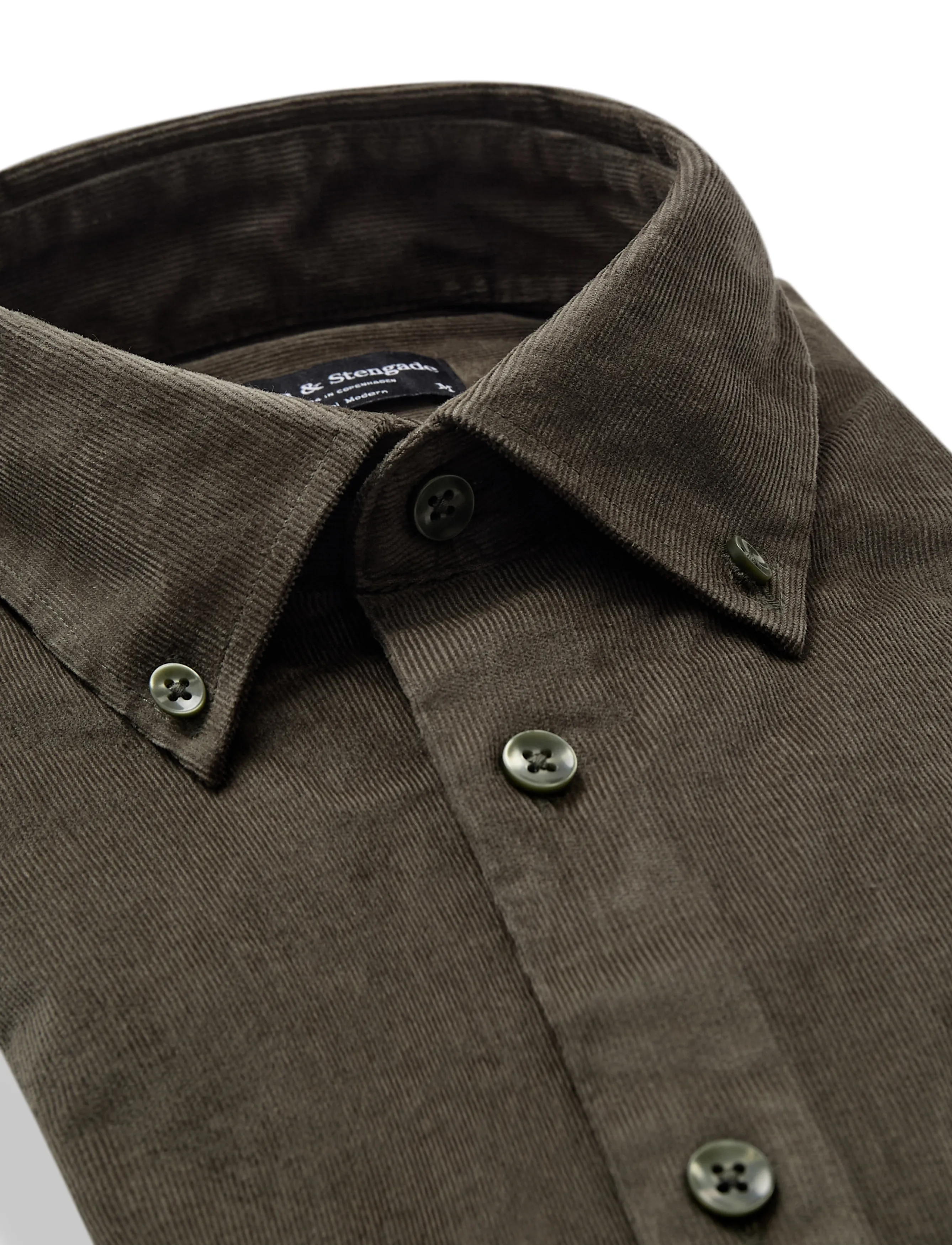 Bruun & Stengade - BS Osei Casual Modern Fit Shirt - cordhemden - green - 4