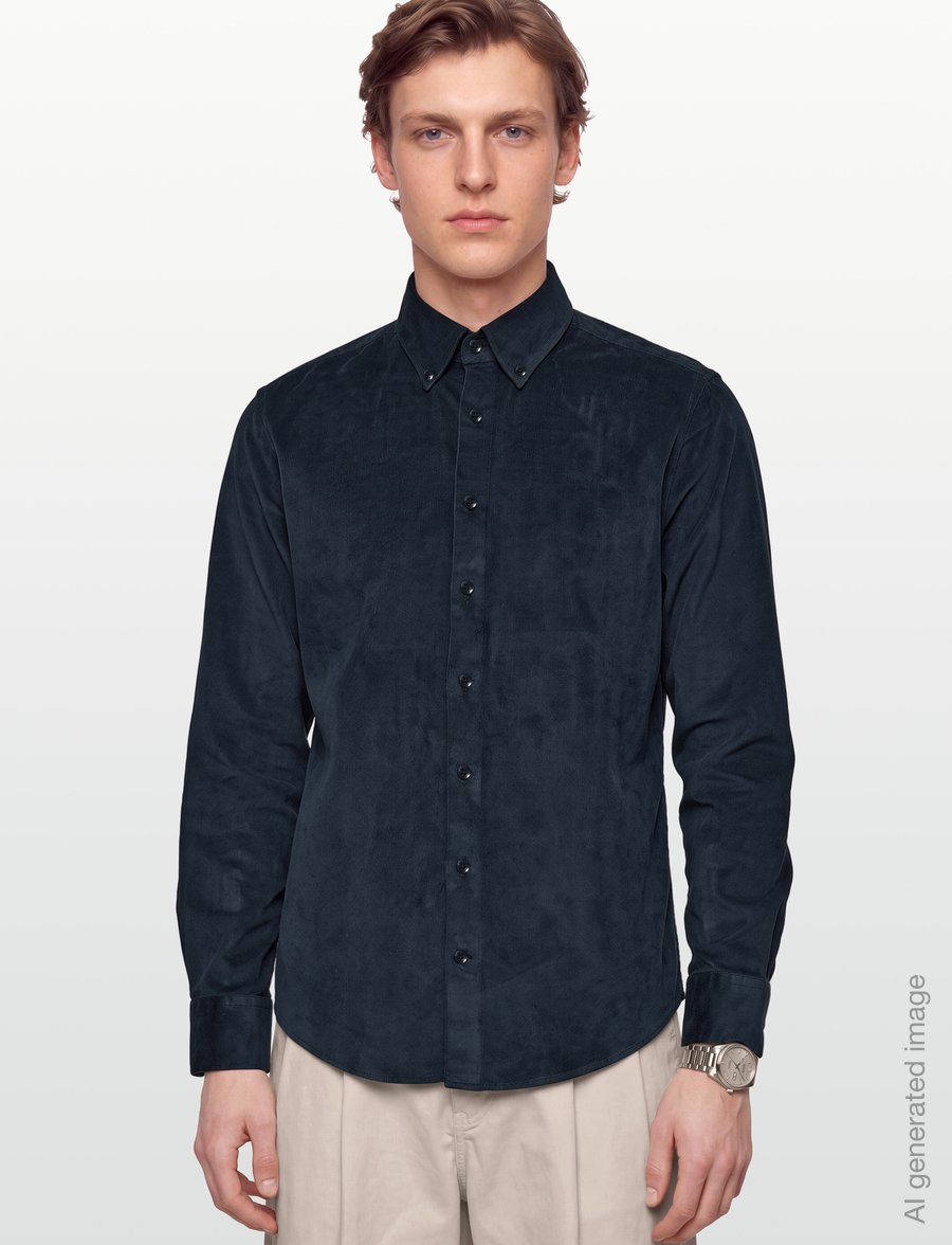 Bruun & Stengade - BS Osei Casual Modern Fit Shirt - cordhemden - navy - 3
