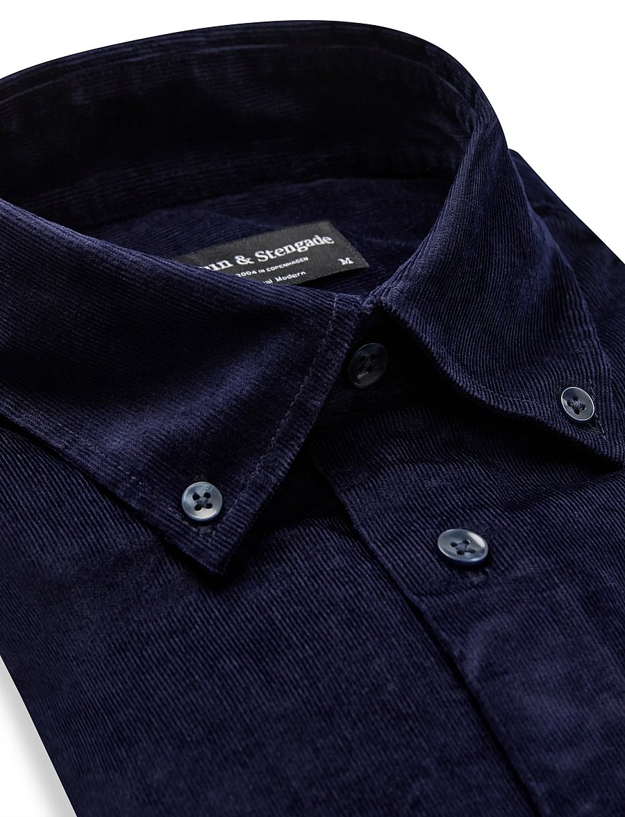 Bruun & Stengade - BS Osei Casual Modern Fit Shirt - cordhemden - navy - 1